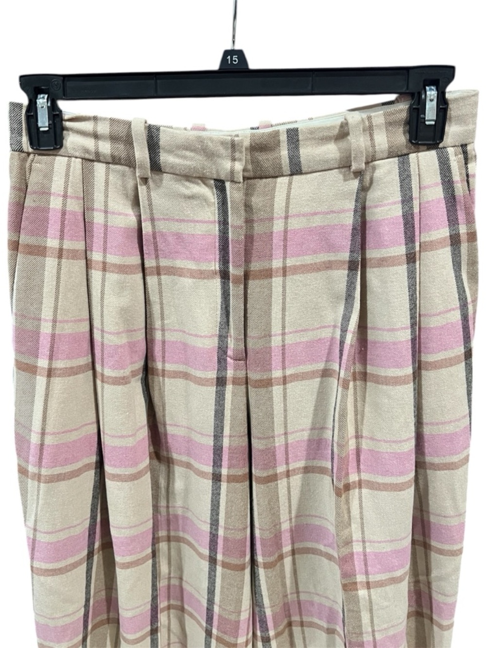 COS Pleated Wide-Leg Checked Trousers Size 8 - Picture 5 of 10